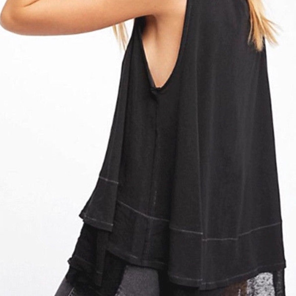 Free People Peachy Tee Tiered Frayed Hem Tank Top - Picture 3 of 3